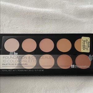 BH Cosmetics 10-Color Foundation & Concealer Palette. NEW